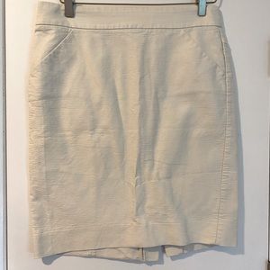 Cream J. Crew No. 2 Pencil Skirt with Pockets
